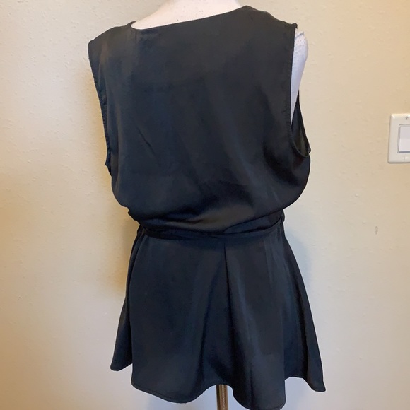 MODCLOTH Black Sleeveless Silky Wrap Blouse - Picture 4 of 5